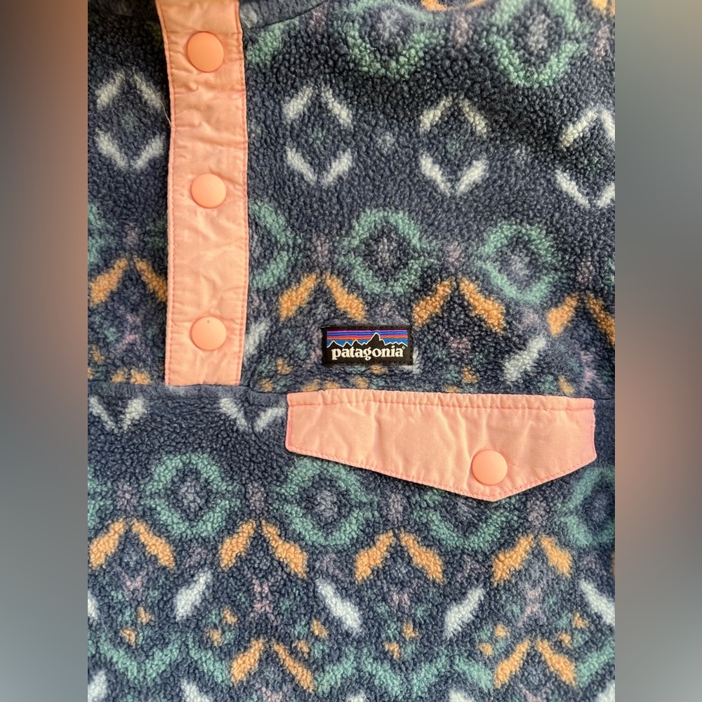 Patagonia Lightweight Synchilla Snap-T Fleece Pullover Youth Girl XL 14 - Picture 4 of 12